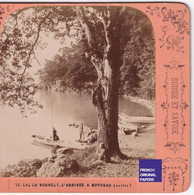Lac Du Bourget Arrivée à Bordeau Photo Stéréoscopique 17,6x8,8cm Vers 1890 - Alpes Savoie Photographie B.K. Paris C5-30 - Stereoscopio