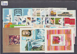 Poland 1978 Full Year / Space, Championships, Car, Paris, France, Eiffel Tower **MNH - Full Years