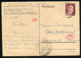 Allemagne - Carte De Correspondance De Altenbruch Pour La France En 1944 Avec Cachet De Contrôle - Ref N 101 - Briefe U. Dokumente