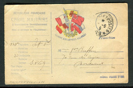 Carte Fm Du SP 69 Pour Bordeaux En 1915  - Ref N 112 - WW I