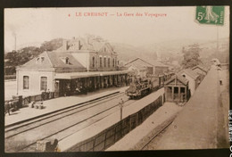 Cpa 71 LE CREUSOT La GARE ARRIVÉE DU TRAIN - Le Creusot