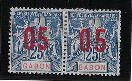 Gabon N°70Aa - Variété Surcharge Espacée Tenant à Normal - Neuf * Avec Charnière - TB - Unused Stamps