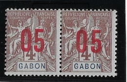 Gabon N°67Aa - Variété Surcharge Espacée Tenant à Normal - Neuf * Avec Charnière - TB - Unused Stamps