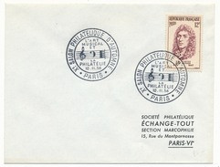 Enveloppe Affr. 12F Lulli - Premier Jour Cachet Secondaire PARIS Salon D'Automne 10 Nov 1956 - Briefe U. Dokumente