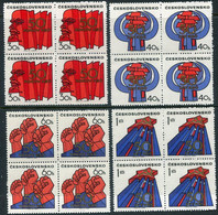 CZECHOSLOVAKIA 1971 Communist Part Anniversary Blocks Of 4 MNH / **  Michel 2004-07 - Nuovi