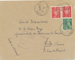 CENSURE " CENTRE DE SEJOUR SURVEILLÉ DE NOÉ Contrôle N°2  " Lettre CàD " 18/11/41 Hte Garonne " INTERNÉ CIVIL - Camp - WW II