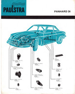 Automobile - Fiche Technique Paulstra - Joints D'étanchéité Et Pièces Diverses - Panhard 24 - Levallois-Perret (92) - Automobil