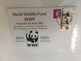 (2 B 7) 60th Anniversary Of WWF Foundation - With Panda Singapore Stamp + OZ Stamp (black P/m) - Gebruikt