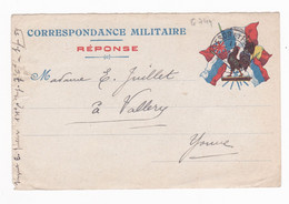 Carte En Franchise Militaire - 5 Drapeaux - Coq - FM-Karten (Militärpost)