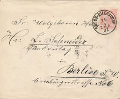ÖSTERREICH / AUSTRIA  -  GROSS-ULLERSDORF  -  1891  ,  Envelope  ,  Umschlag  -  U64   Nach Berlin - Stamped Stationery