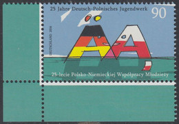 !a! GERMANY 2016 Mi. 3249 MNH SINGLE From Lower Left Corner - German-Polish Jugendwerk - Unused Stamps