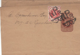 Zeitungsschleife Ganzsache Zufrankierung Viktoria > Oppenheimer Mannheim ✡ Judaika - BH-Stempel Fancy Cancel - Covers & Documents