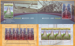 2018 Moldova Moldavie  Booklet (II)  Europa Cept Railway, Railway Bridge, Train, Gustave Eiffel, Train, Wooden Bridge - 2018