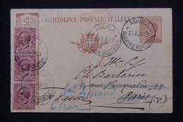 ITALIE - Entier Postal + Compléments De Aquila En 1924 Pour La France - L 110042 - Stamped Stationery