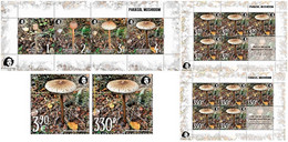 Russia And Finland 2021 Parasol Mushroom A Delicacy Of Gastronomy Peterspost Joint Issue Large Full Complete Of 2 Stamps - Nuevos