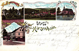 Hirzenhain - Wetterau, Farb-Litho, 1901 Nach Büdingen Versandt - Wetterau - Kreis