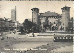 Torino (Piemonte) Piazza Castello E Palazzo Madama, Tram D'Epoca, Castle Square And Madama Palace, Old Tramway - Palazzo Madama