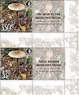 Russia And Finland 2021 Parasol Mushroom A Delicacy Of Gastronomy Peterspost Joint Issue Set Of 2 Stamps With Labels - Ongebruikt