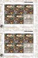 Russia And Finland 2021 Parasol Mushroom A Delicacy Of Gastronomy Peterspost Joint Issue Set Of 2 Sheetlets Mint - Ungebraucht