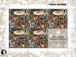 Finland 2021 Parasol Mushroom A Delicacy Of Gastronomy Peterspost Sheetlet Of 5 Stamps And Label Mint - Nuovi