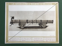 1910 Planche Train La BRUGEOISE  Wagon Chemins De Fer Du Pied Lo Chine China - Railway