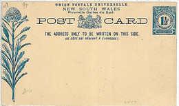 15467 - Australia NEW SOUTH WALES -  POSTAL STATIONERY : 1 1/2 D. - Flowers - Lions - Lettres & Documents