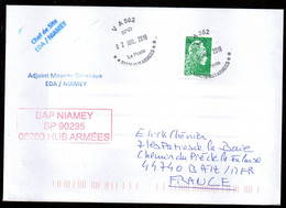 VA 562 SPID BAP NIAMEY Enveloppe Cover 02 07 2019 - Militaire Stempels Vanaf 1900 (buiten De Oorlog)