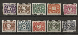 Cote Des Somalis Taxe YT 44/53 N** MNH - Unused Stamps