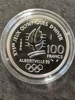 ESSAI / 100 FRANCS ARGENT ALBERTVILLE 92 PATINAGE DE VITESSE 1990 / JEUX OLYMPIQUE D'HIVER / JO / FRANCE - Essays & Proofs