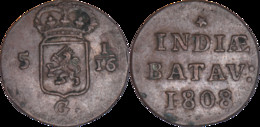 Indes Orientales - Batavia - Pays-Bas - 1/16 De Gulden - 1808 - H154 - Dutch East Indies