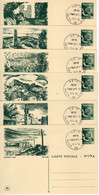 Israel 1956 Complete Set Of 6 Illustrated (1948 War) "Under Siege Sites" FD Postal Cards Bale PC 9A-F - Lots & Serien