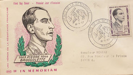 P) 1957 FRANCE, PIERRE BROSSOLETTE 1903-1944 STAMP, FDC, COVER OF HEROES OF THE RESISTANCE, WITH CANCELLATION, XF - Other & Unclassified