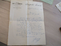 Facture Limoux Aude Café Du Commerce Auguste Arnou 1915 - Artigianato