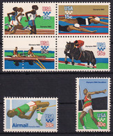 MiNr. 1395, 1398 - 1401, 1405 USA1979, 5. Sept. Olympische Sommerspiele 1980, Moskau - Postfrisch/**/MNH - Unused Stamps