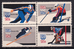MiNr. 1411 - 1414  USA1980, 1. Febr. Olympische Winterspiele, Lake Placid - Postfrisch/**/MNH - Nuovi