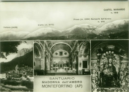 MONTEFORTINO ( ASCOLI PICENO ) SANTUARIO MADONNA DELL'AMBRO - VEDUTINE - EDIZ. ALTEROCCA - SPEDITA 1966 (8136) - Ascoli Piceno