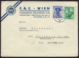 1950 F.A.C.-WIEN,,Floridsdorfer Athletiksport-Club Bfh. N. Weilburg A.d.Lahn - 1945-60 Storia Postale