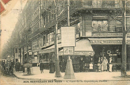 Paris * 3ème 10ème 11ème * Café Restaurant Brasserie AUX MERVEILLES DES MERS * 8 Place De La République - Distrito: 03