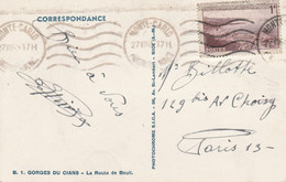 MONACO CARTE POUR LA FRANCE 1945 - Storia Postale