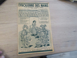 Partition Illustrée  Salabert Paris Blanche Neige Et Les Sept Nains Tyrolienne Des Nains - Libri Di Canti