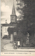 CPA Bains-les-Bains La Fontaine Et L'Eglise - Bains Les Bains