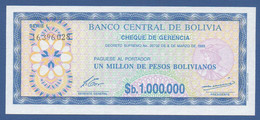 BOLIVIA - P.192C – 1.000.000 Pesos Bolivianos D.08.03.1985 UNC Serie L 16.396.028 - Bolivie