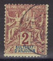 Anjouan - YT 2 Oblitéré - 1892 - Used Stamps