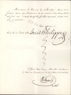 Convocation Ouverture Session Des Chambres Au Comte De Bondy 1842 Autographe Signature Louis Philippe Roi + Garde Sceaux - Autografi