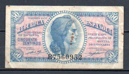 649-Espagne 50c 1937 B756 - Otros & Sin Clasificación