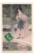 CPA ILLUSTREE Henri MORIN - FEMME ELEGANTE AU BORD DE L'EAU - CANARD -  (F.K) - - Morin, Henri