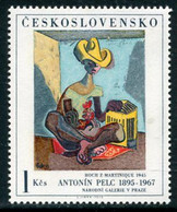 CZECHOSLOVAKIA 1973 National Gallery Paintings 1 Kc  Turquoise Backround MNH / **  Michel 2172b - Ongebruikt