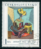 CZECHOSLOVAKIA 1973 National Gallery Paintings 1 Kc  Turquoise Backround Used  Michel 2172b - Gebruikt