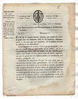 VP18.485 - Révolution - PARIS An 8 De La République Française - Justice - Circulaire Concernant Les Droits De Greffe - Decretos & Leyes