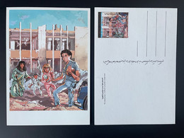 Libye Libya 1988 Stationery Entier Ganzsache American Agression Kadhafi Gaddafi Children Kinder - Libye